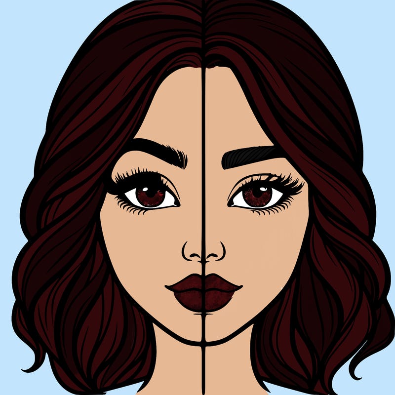 realistic girl split half