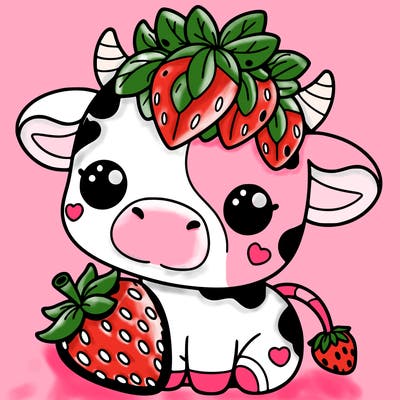 cute strawberry cow