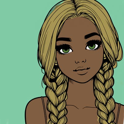 realistic girl with braids