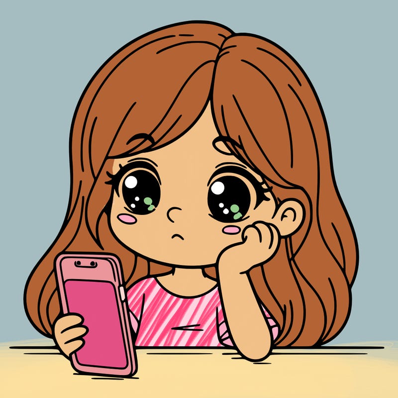 girl seeing the phone