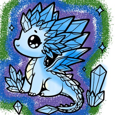 little cute crystal dragon