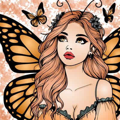 butterfly fairy realistic girl
