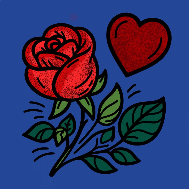 rose and heart