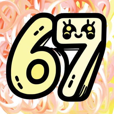 the numbers 67