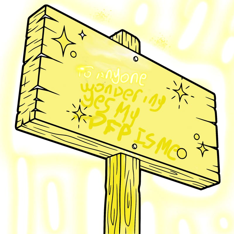 a sign that has nothing on it but a few sparkles