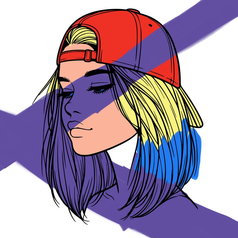 realistic  girl with a backwards hat