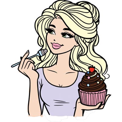 pretty woman with a cupcake