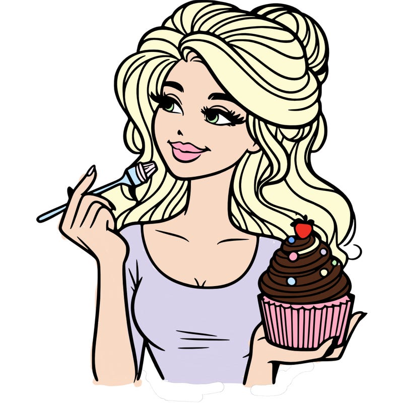 pretty woman with a cupcake