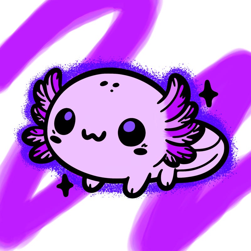 cute easy baby axolotl