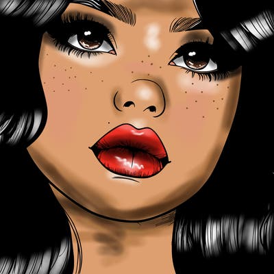 really realistic girl with lips