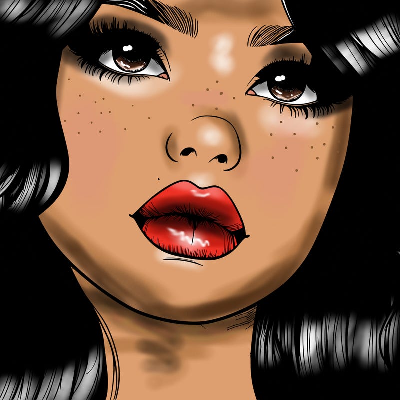 really realistic girl with lips