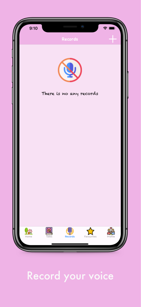 Interface de l'application Baby Sleeper ASMR montrant la fonction d'enregistrement vocal