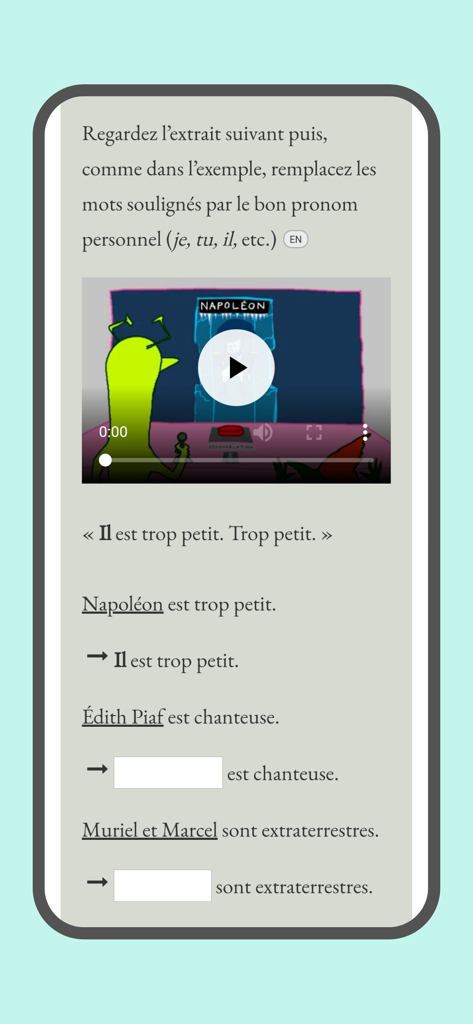 Frantastique Orthographe - Eine Französischlektion zu Personalpronomen mit einem Video und Lückentext.
