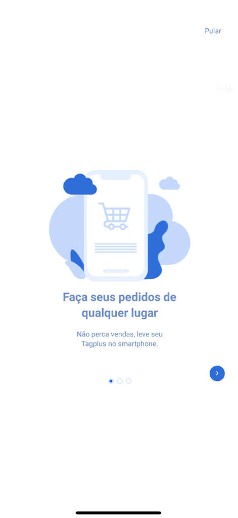 TagPlus onboarding screen illustrating remote order management on a smartphone