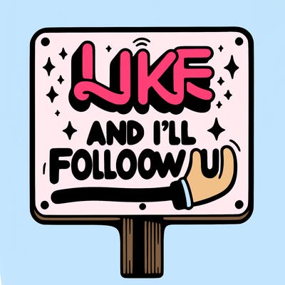 sighn that sais like and ill follow u