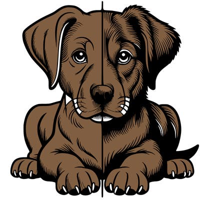 realistic dog split picture