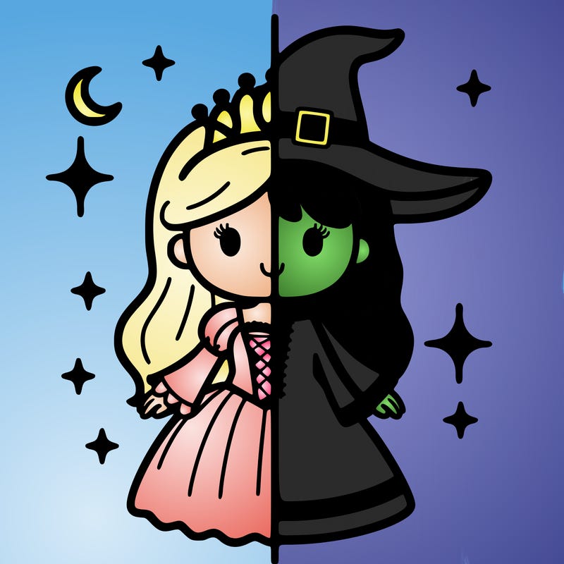 split princess and witch