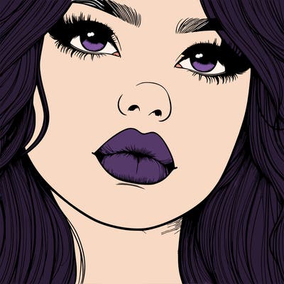 really realistic girl with lips