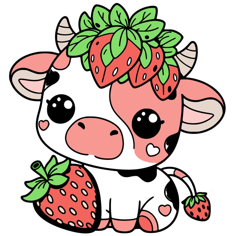 cute strawberry cow