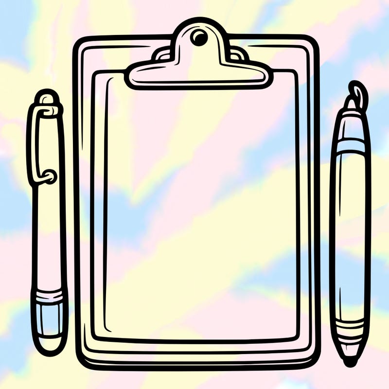 blank clip board with pen
