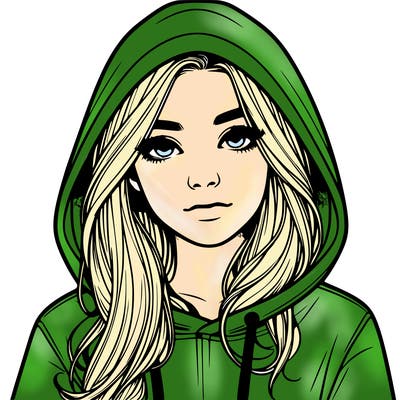 realistic girl with a hoodie