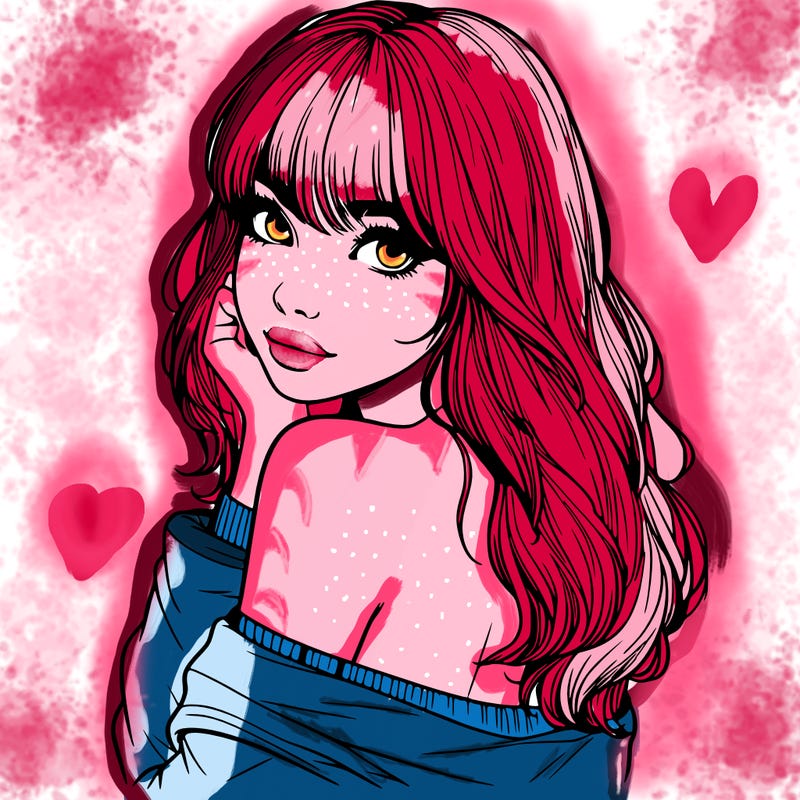 realistic girl with bangs looking over her shoulder