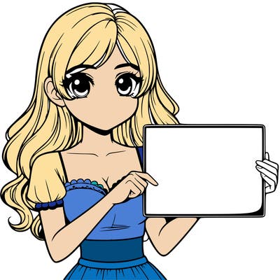 realistic pretty girl holding blank sign