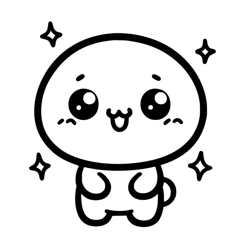 simple, cute, character