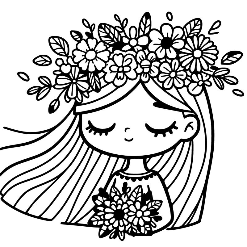 girl with flowers crown