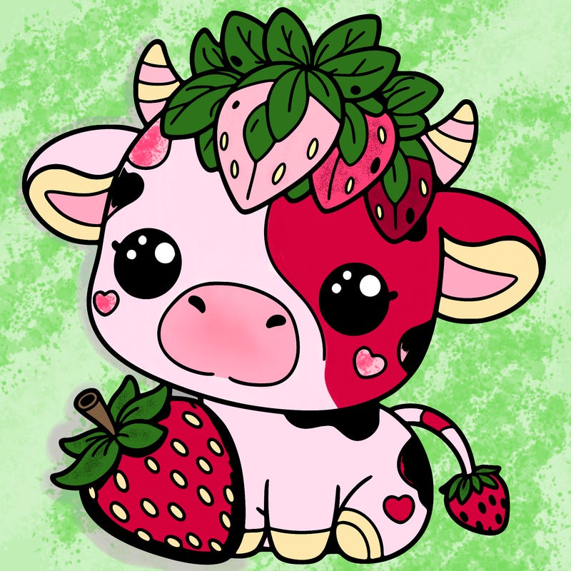 cute strawberry cow