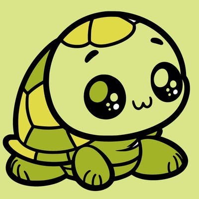 cute little animated turtle