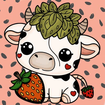 cute strawberry cow