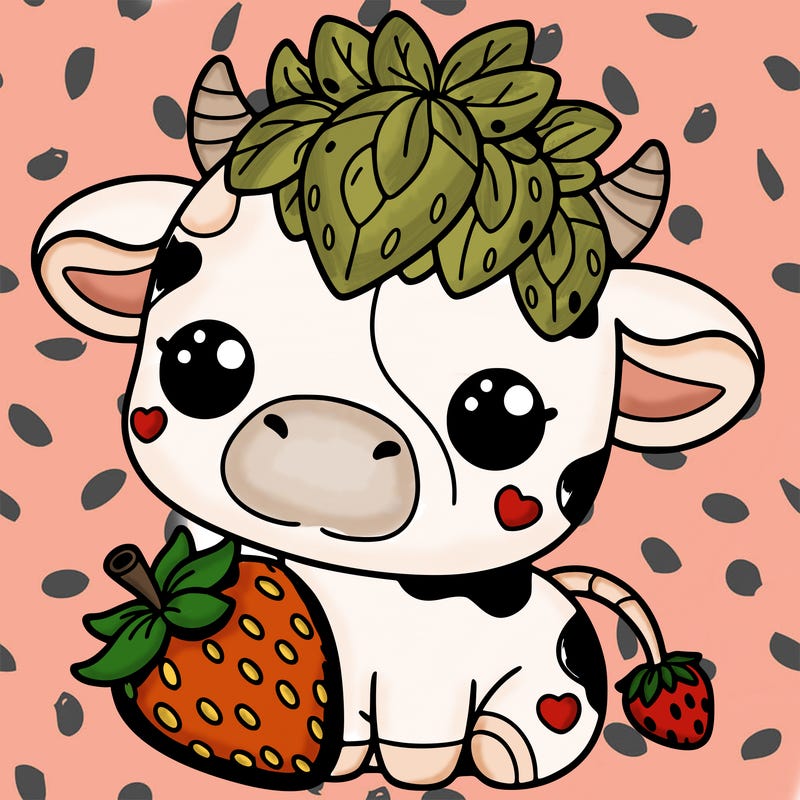 cute strawberry cow