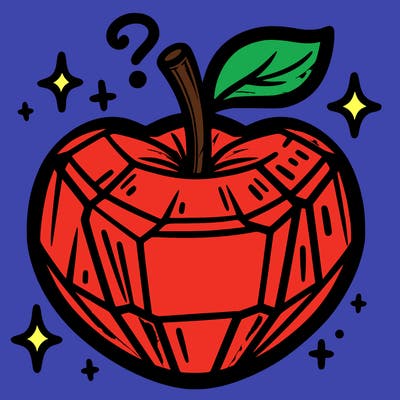 very shiny crystal apple