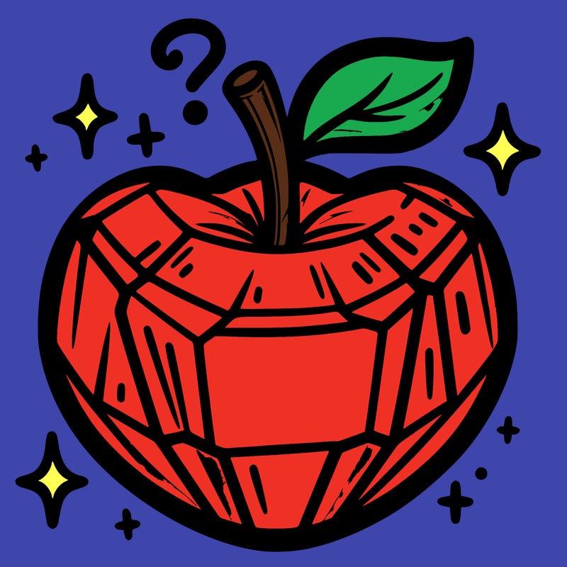 very shiny crystal apple