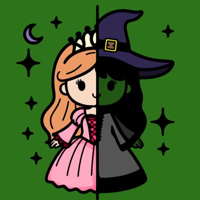 split princess and witch
