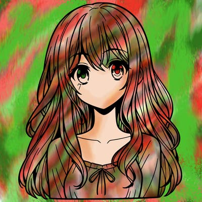 manga girl with long hair