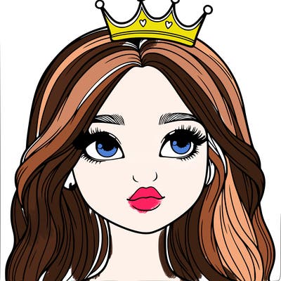 a realistic girl with a crown on