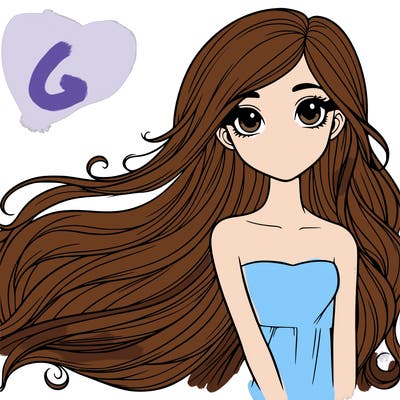 a single beautiful girl with very long hair