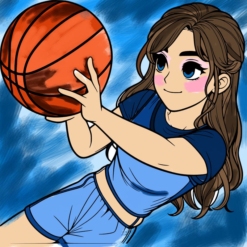 realistic girl playing basketball