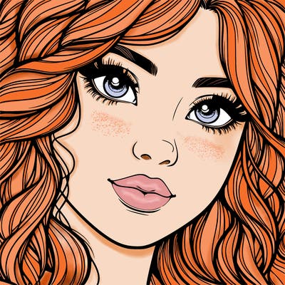 beautiful realistic girl close up to the camera with wavy hair,