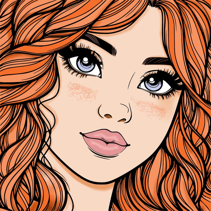 beautiful realistic girl close up to the camera with wavy hair,