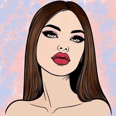 realistic woman with full lips