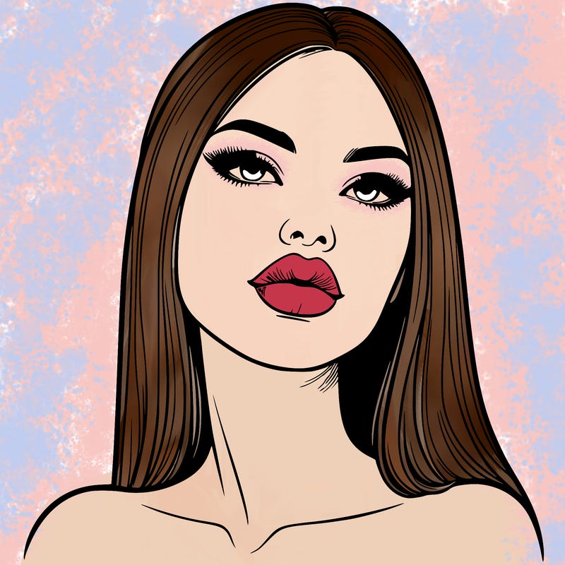 realistic woman with full lips