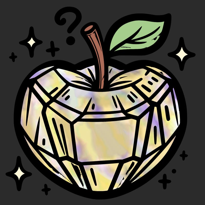 very shiny crystal apple