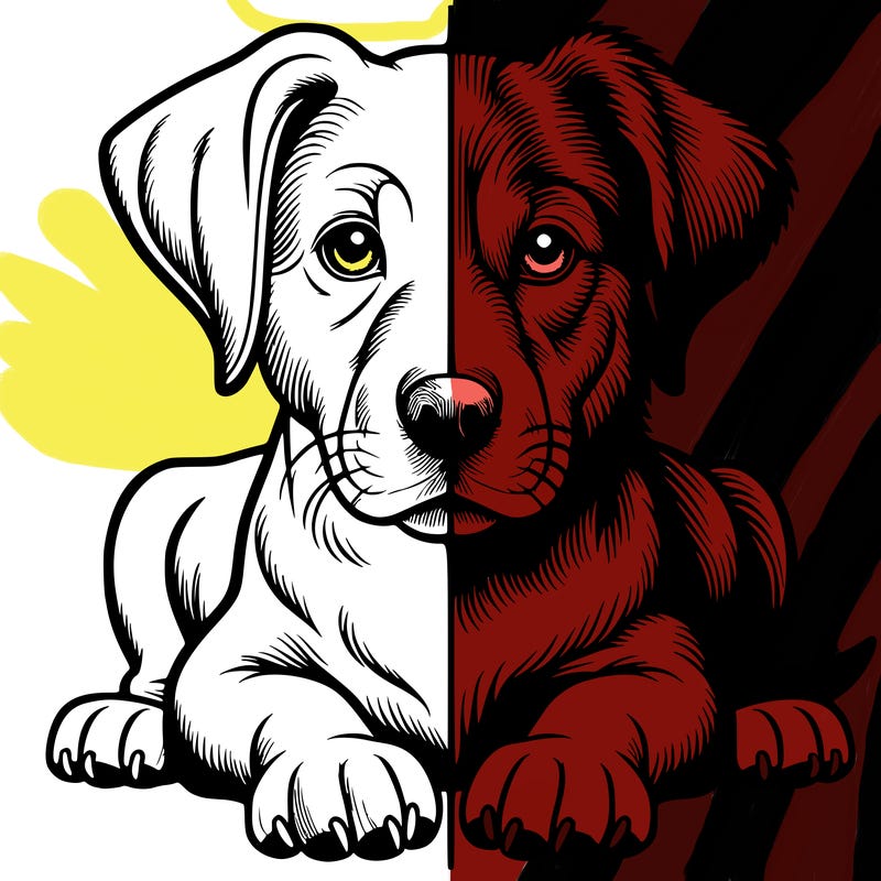 realistic dog split picture