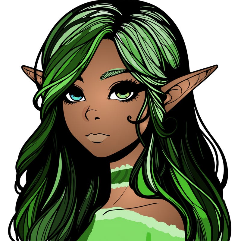 elf girl realistic dark fantasy