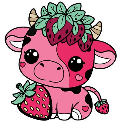 cute strawberry cow