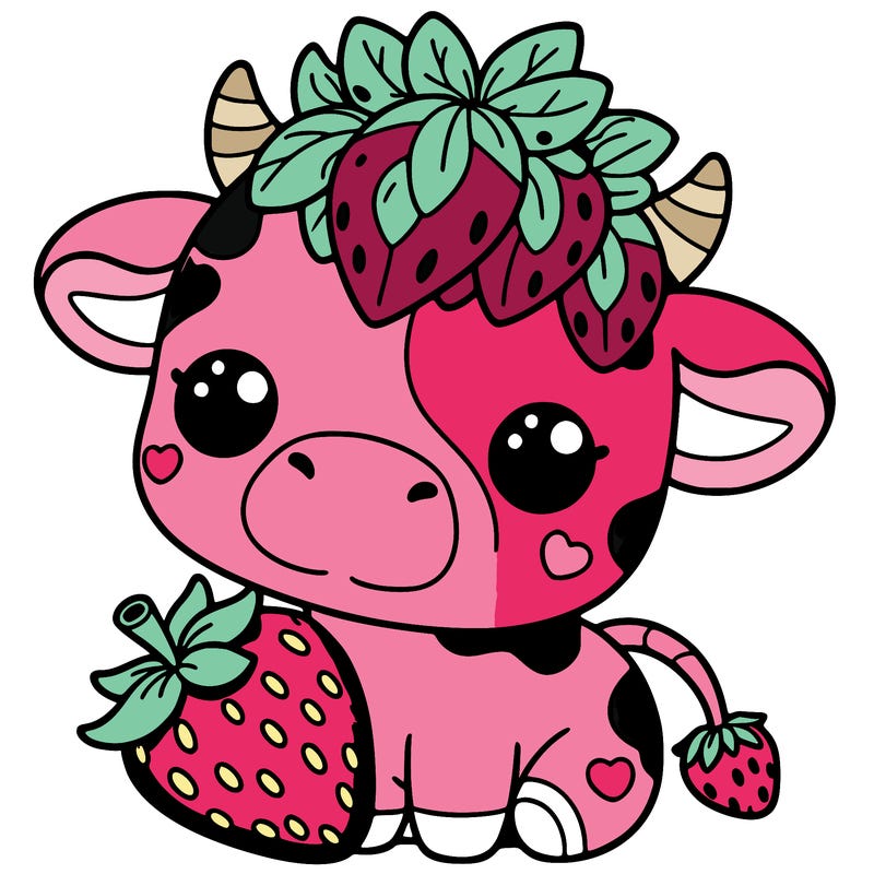 cute strawberry cow