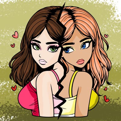 realistic girl split